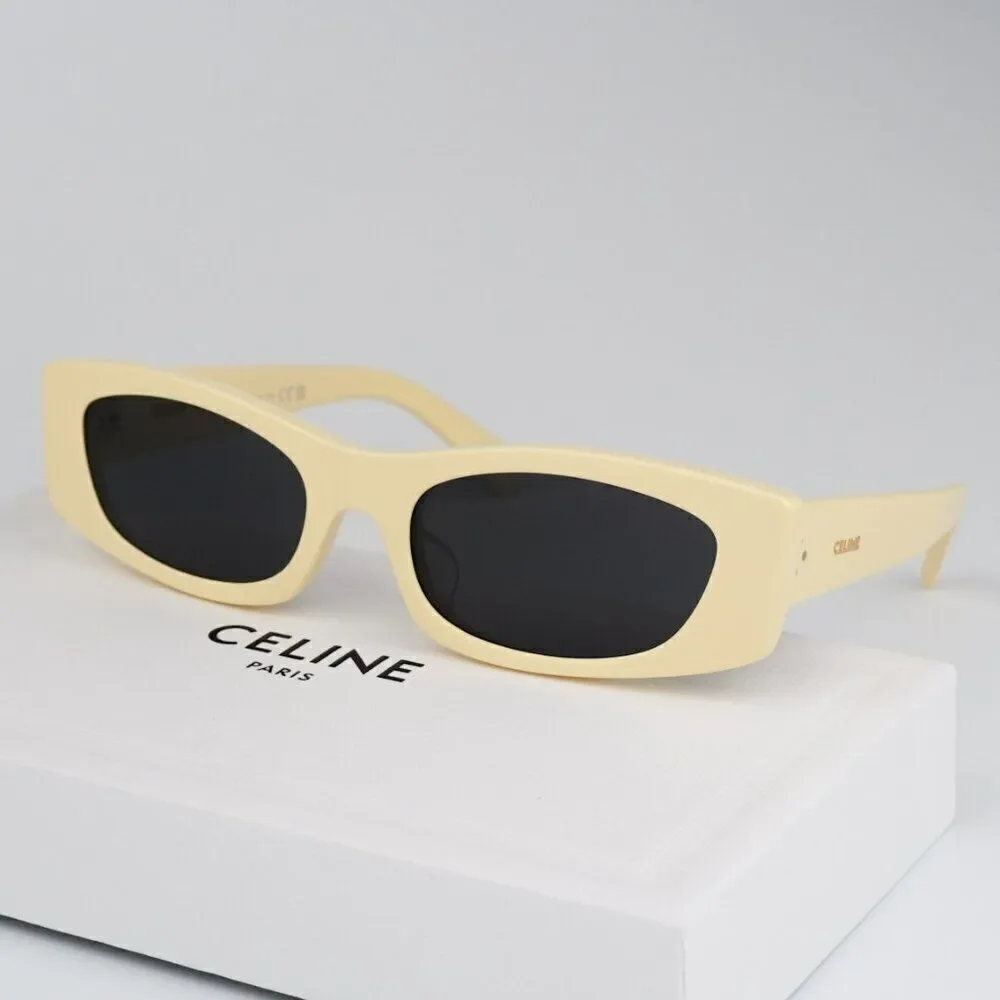 SALE! NEW Celine CL40245U 39A Butter Beige Smoke Geometric Unisex Sunglasses